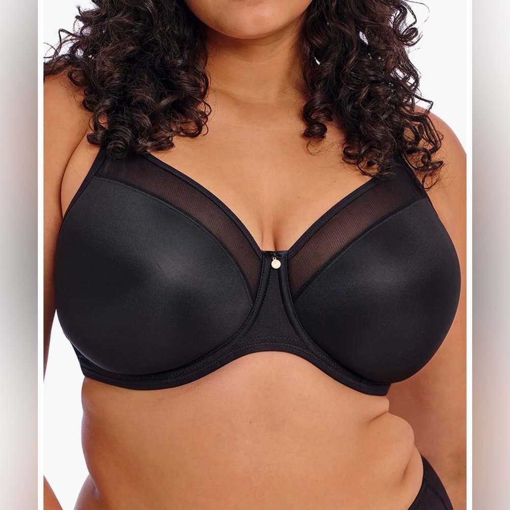 Elomi T-Shirt Bra Womens 32K Black Smooth Molded Bra Adjustable Strap Underwired